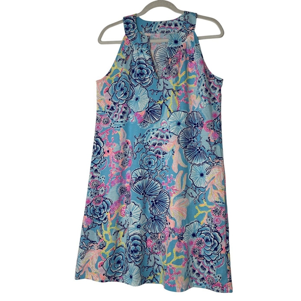 Lilly Pulitzer Ross Shift Dress Women's Medium Bali Blue Once Upon A Tide NWOT - Picture 2 of 8